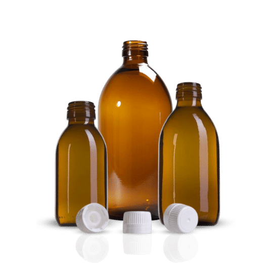 Bottiglia di vetro ambrato